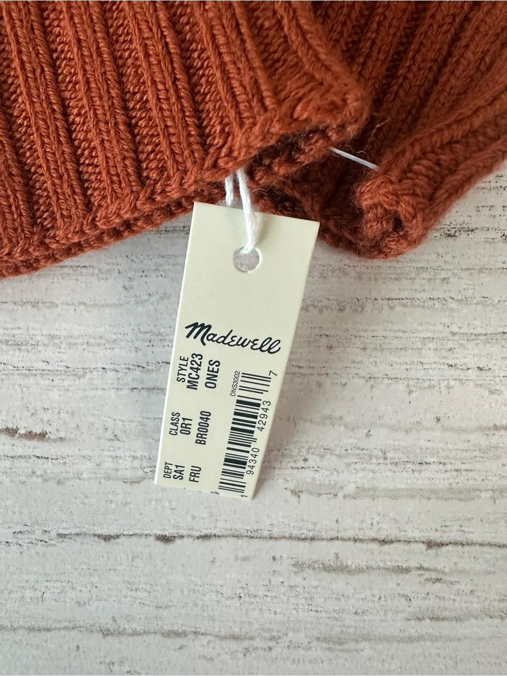 NWT MADEWELL 100% Wool Knit Texting Gloves in Faded Rust